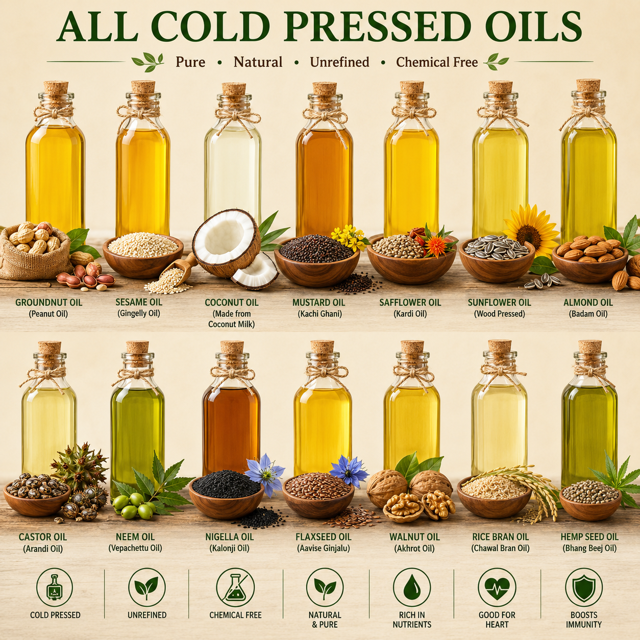 Cold pressed oils 