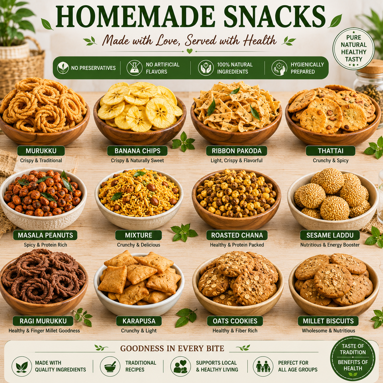 Home made snacks